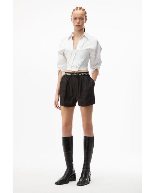 Alexander Wang Black Logo Waistband Shorts