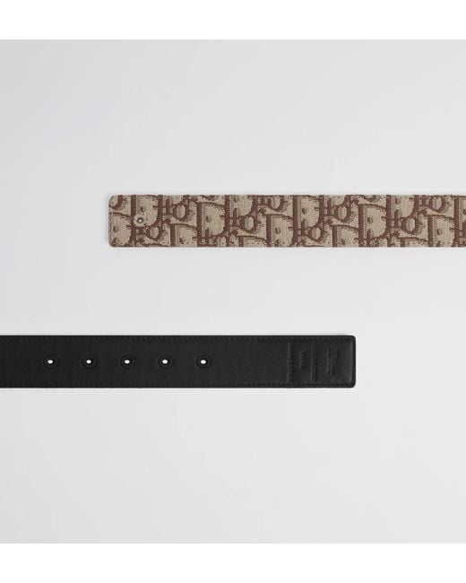 Dior White Reversible Belt Strap for men