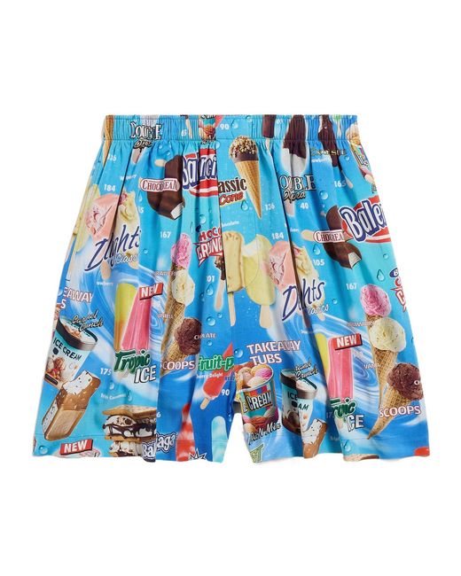 Balenciaga Blue Sweat Treat Pyjama Shorts for men