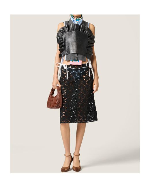 Miu Miu Black Leather Top
