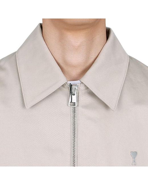 AMI Gray Heart-Shaped Logo Jacket for men
