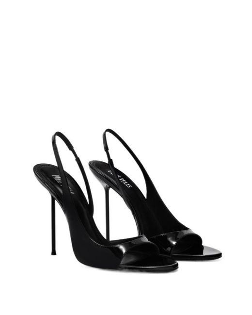 Paris Texas Black Slingback Open-Toe Pumps