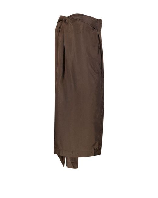 Rohe Brown Draped Sarong Skirt