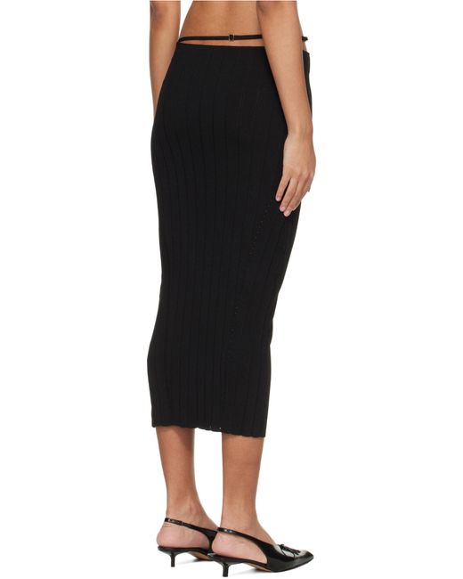 Jacquemus Black Pralu Ribbed Skirt