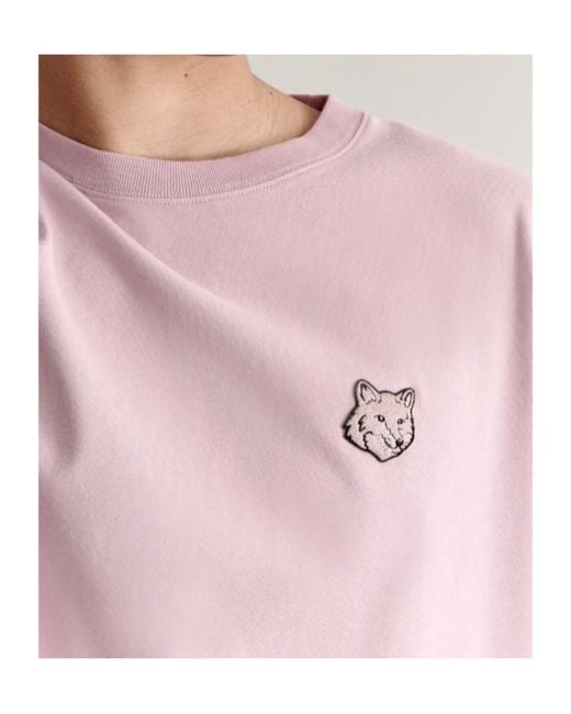 Maison Kitsuné Pink Fox Head Patch T-Shirt for men