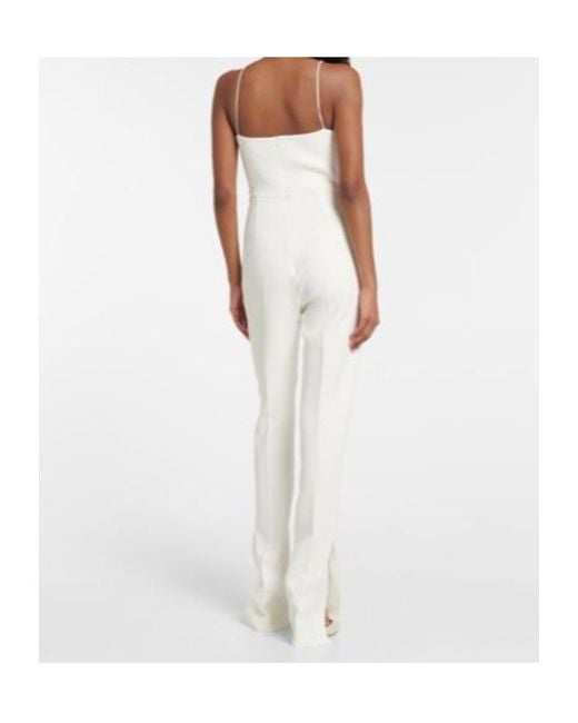 David Koma White Sequined Cutout Cady Jumpsuit