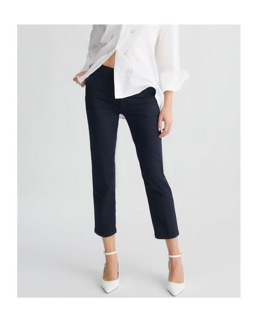 Liu Jo Blue High-Rise Cropped Trousers