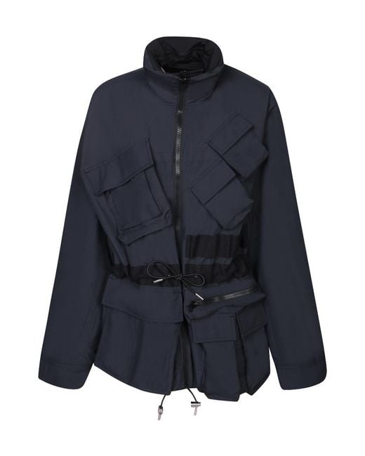 Sacai Black Funnel-Neck Reversible Zipped Jacket for men