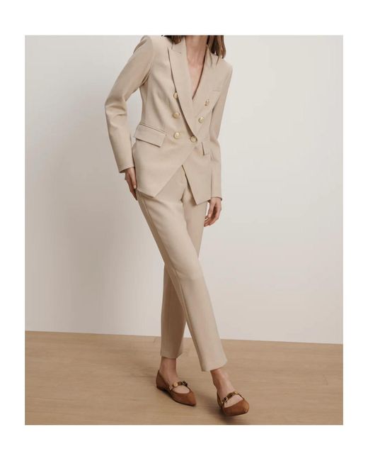 Veronica Beard Natural Renzo Slim-Leg Pant