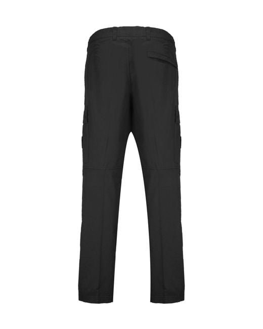 Stone Island Black Logo Patch Cargo Pants for men