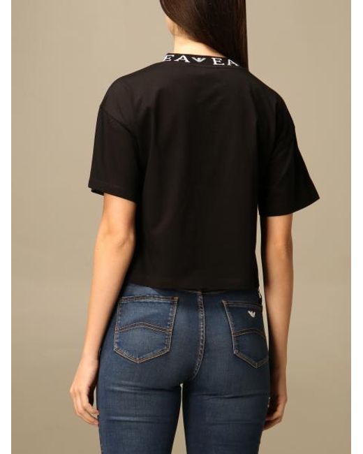 Emporio Armani Blue Logo-Collar T-Shirt