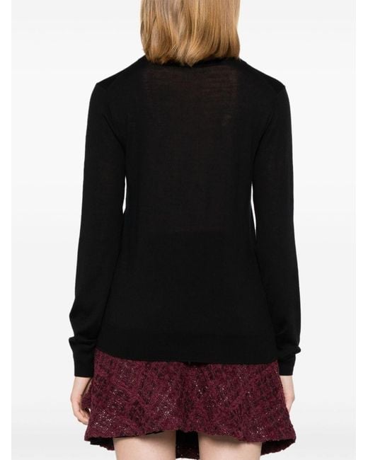 P.A.R.O.S.H. Black Fine-Knit Wool Blend Jumper