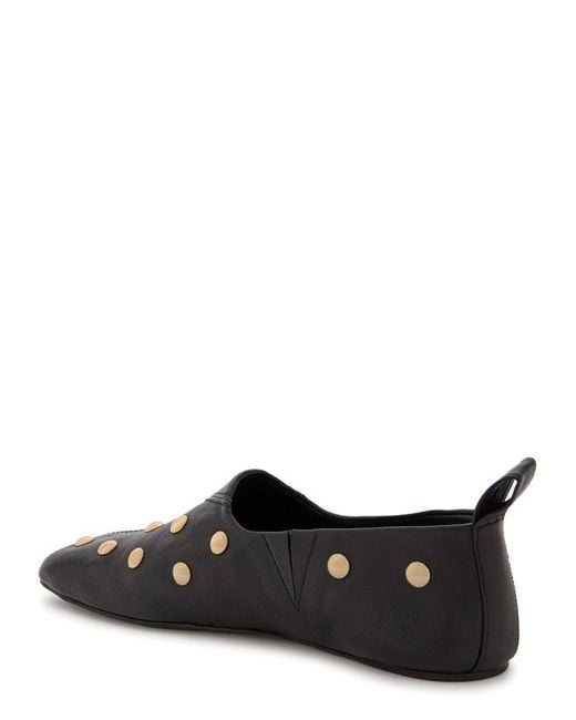 Chloé Black Rita Stud-Embellished Leather Ballet Flats