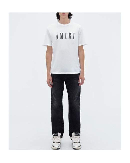Amiri Blue Logo Patch Straight Leg Jeans for men