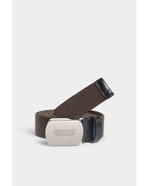 DSquared² White Logo Belt for men