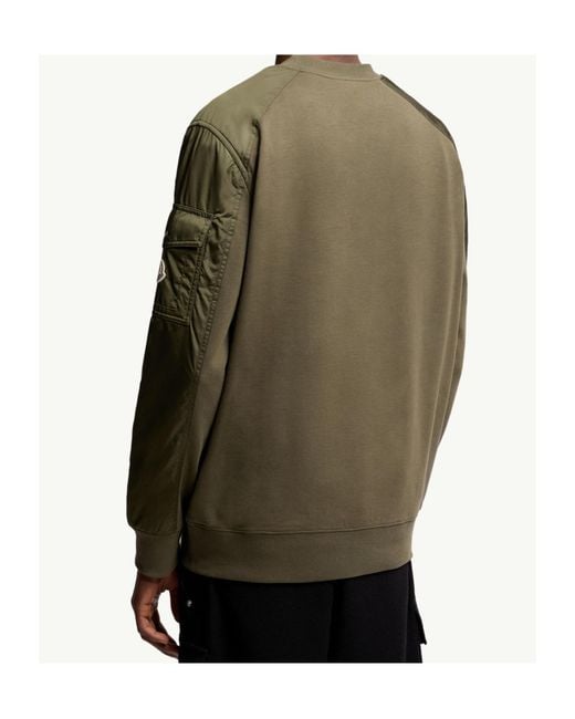 Moncler Green Cotton Blend Sweatshirt for men