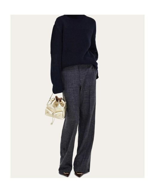Ferragamo White Multipocket Bucket Bag