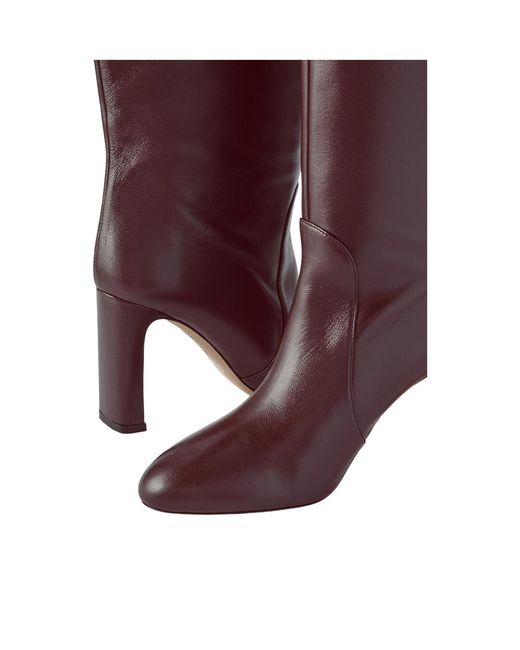 Stuart Weitzman Purple Solid Leather Over-The-Knee Boots