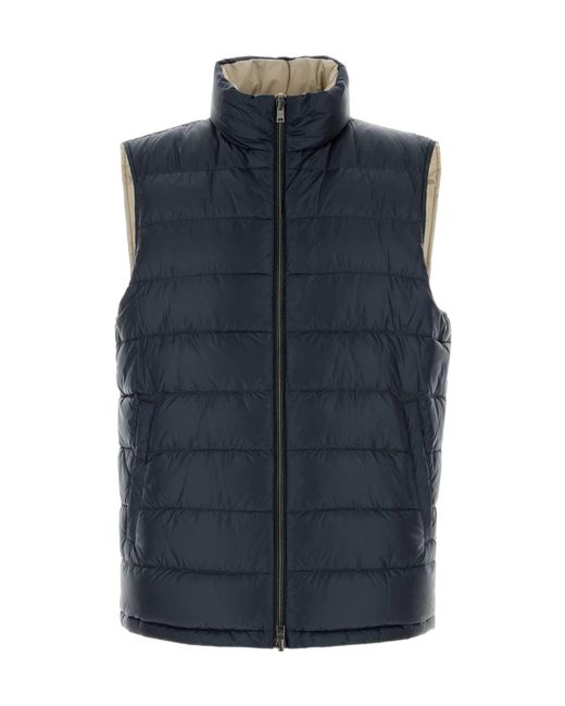 Herno Blue Sleeveless Down Vest for men
