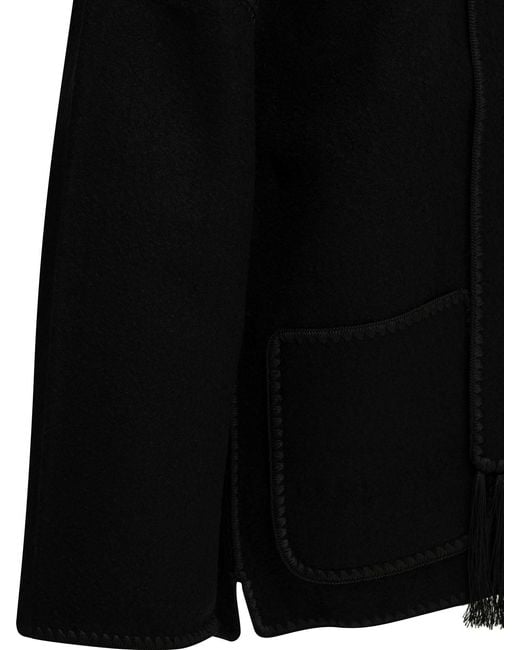 Totême Black Short Wool Coat