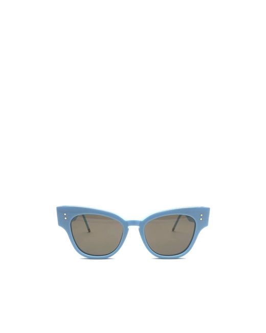 Thom Browne Blue Eyewear Cat-Eye Frame Sunglasses