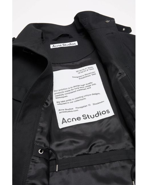 Acne Black Cotton Satin Blouson Jacket for men