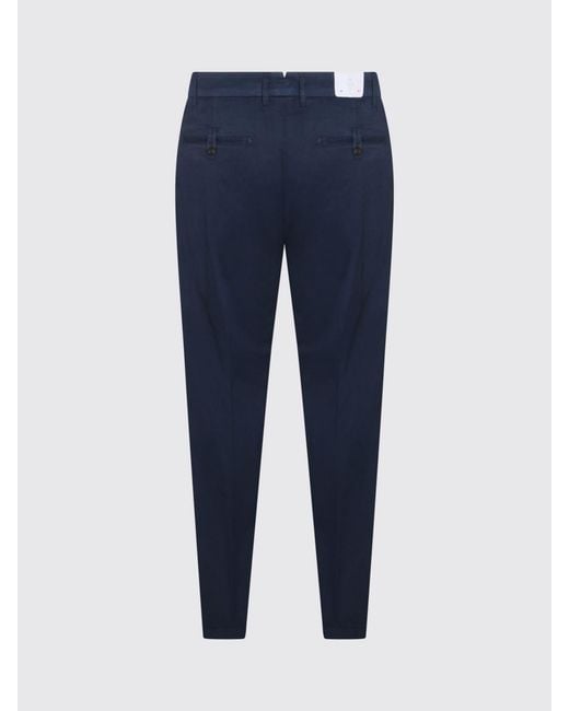 Eleventy Blue Pleated Regular-Fit Pants for men