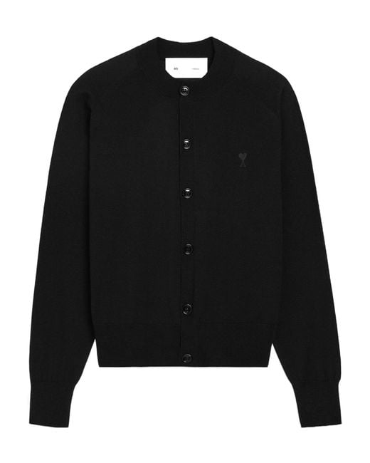 AMI Black Ami Ami De Coeur Crewneck Cardigan