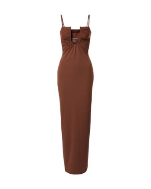 Christopher Esber Brown Arced Ruched Maxi Dress