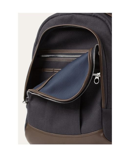 Loro Piana Black Pioneer Backpack Medium for men