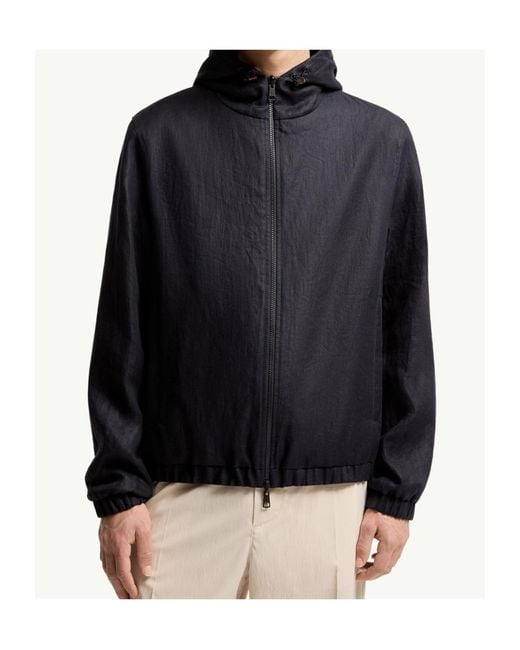 Moncler Blue Duguay Reversible Hooded Windbreaker for men