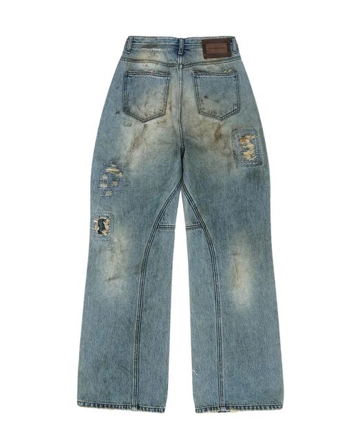 ANDERSSON BELL Blue Destroyed Wide-Leg Jeans for men