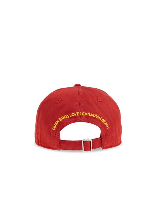 DSquared² Red Logo Patch Baseball Cap for men
