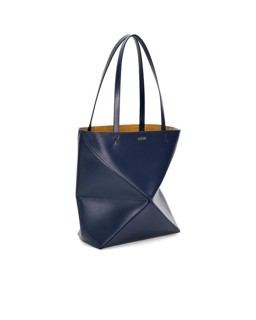 Loewe Blue Puzzle Fold Medium Top Handle Bag