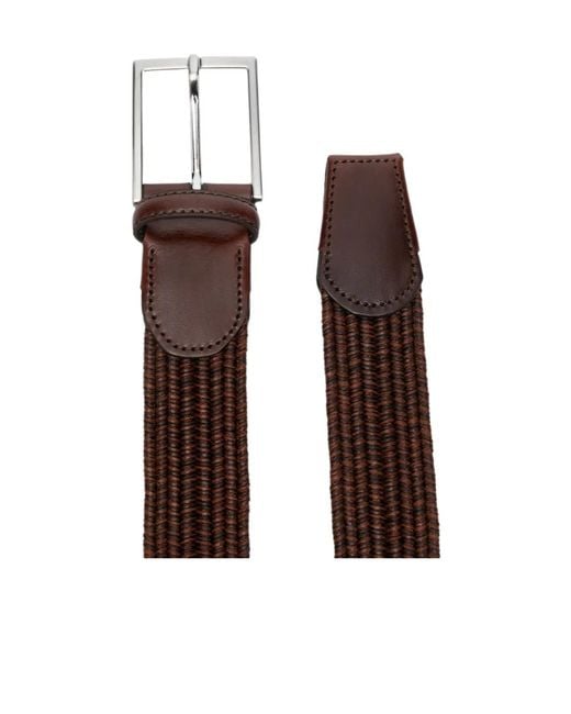 Canali Brown Logo-Detail Belt for men