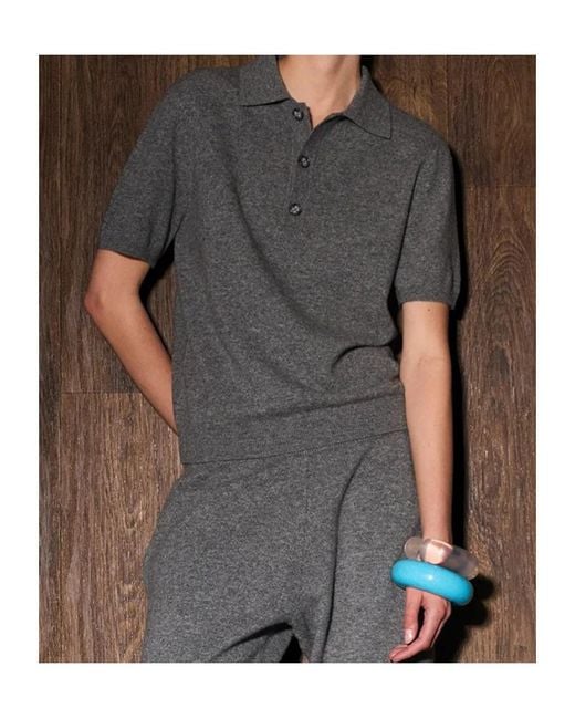 Entire studios Gray Short-Sleeved Polo Sweater for men