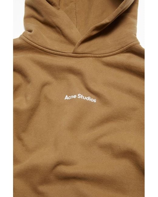 Acne Natural Logo Printed Drop Shoulder Hoodie