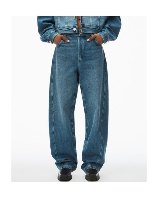 Alexander Wang Blue Wide-Leg Ballon Jeans