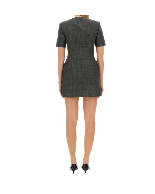 MSGM Black Zip-Up Mini Dress