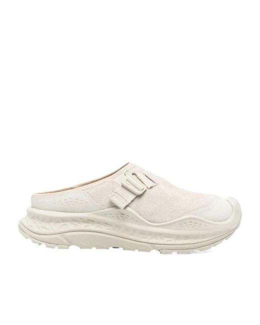 Hoka One One White Buckled Mule Sandals for men