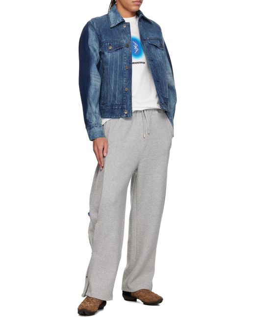 Adererror Gray Elastic Waist Sweatpants for men