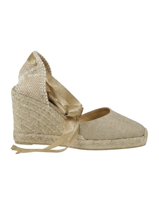 Castaner Natural Round-Toe Wedge Heels
