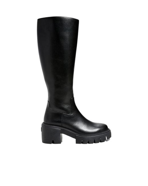 Stuart Weitzman Black Logo Boots