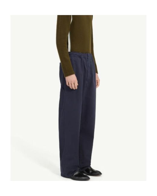 MM6 by Maison Margiela Blue Overdyed Gabardine Wide-Leg Trousers for men