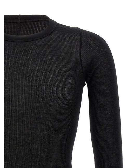 Rick Owens Black Rib Ls T-Shirt for men