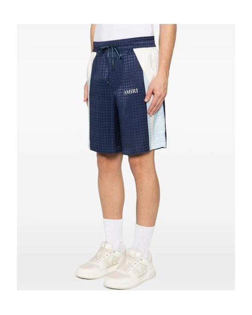 Amiri Blue Ma Quad Panel Jacquard Shorts for men