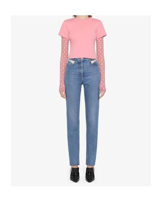 Givenchy Pink Monogram 72 Cropped T-Shirt