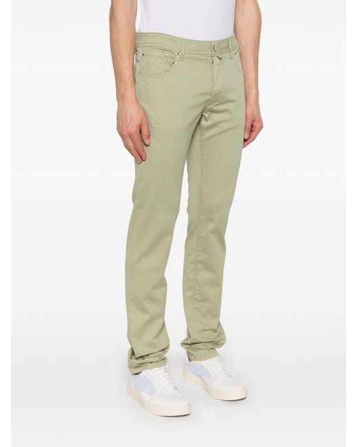 Jacob Cohen Green Bard Logo Patch Slim-Fit Jeans for men