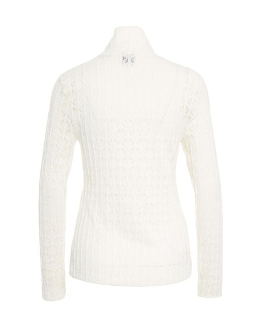 Pinko White Rufina High-Neck Top