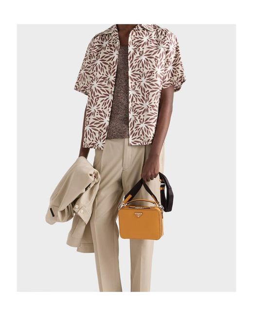 Prada Brown Brique Medium Saffiano Leather Bag for men